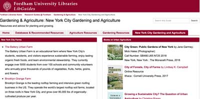 Fordham University Libraries website