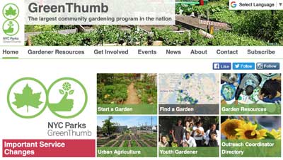 NYC Parks GreenThumb website