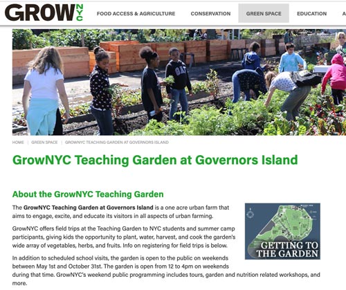 GrowNYC Governors Island Teaching Garden