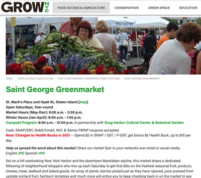 GrowNYC St. George Greenmarket