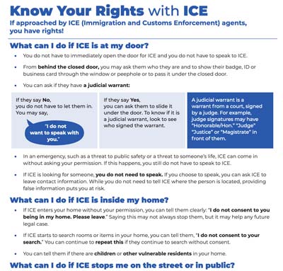 NYC Know Your Rights with ICE