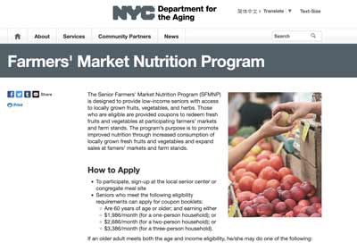 NYC Senior Farmers Market Program