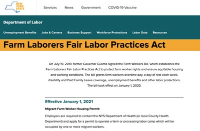 NYS Fair Labor Fair Practices Act