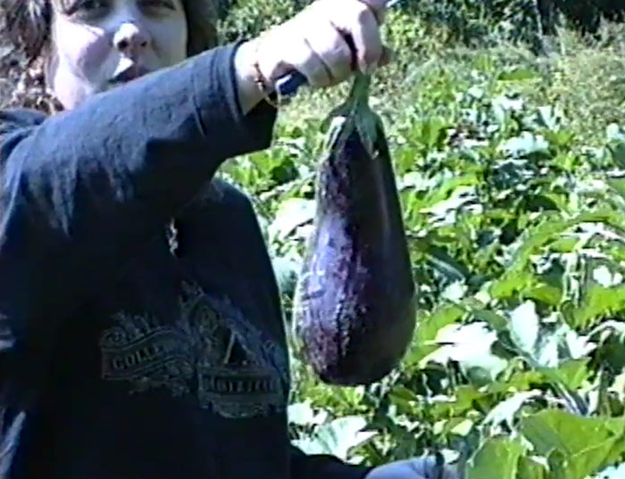 Chrissy with eggplant