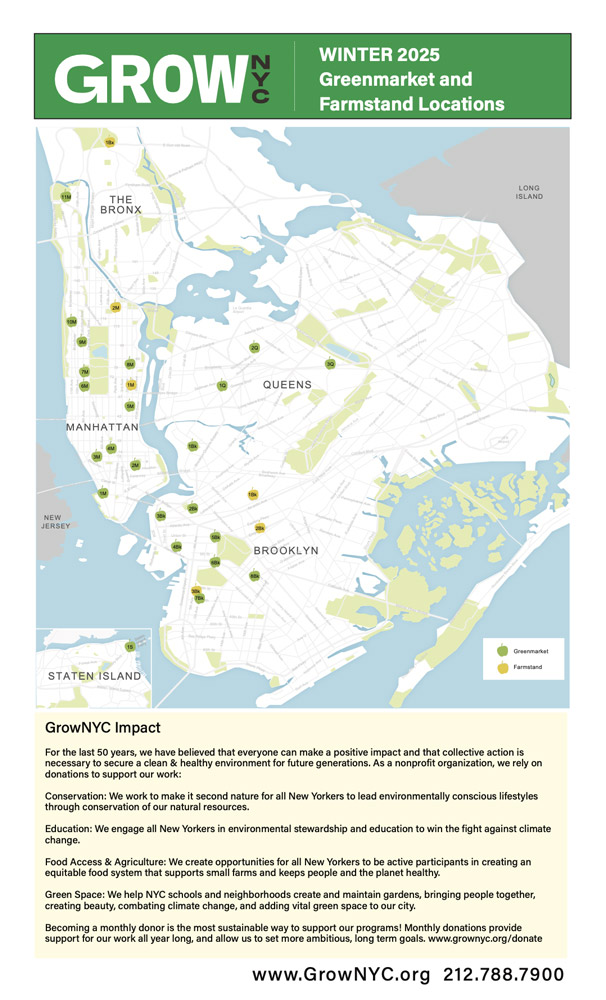 GrowNYC map, Winter 2025